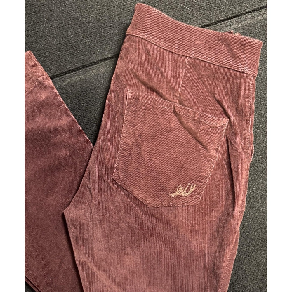 Express Bell Flare Pants Womens 12S Burgundy Corduroy High Rise EXWD-7819 NWT - Picture 3 of 14